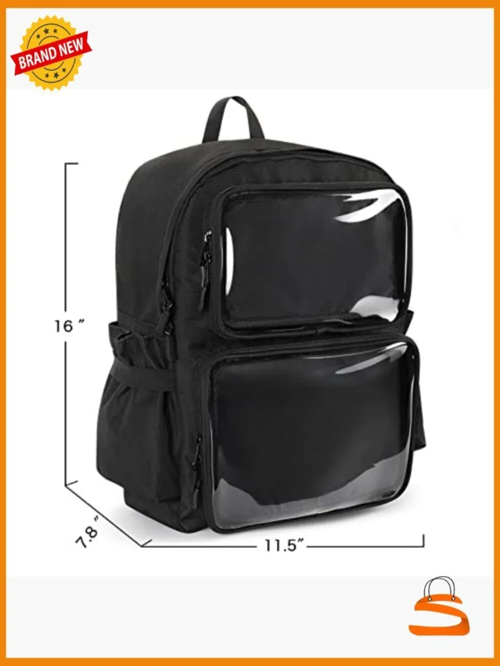 Ita Bag Backpack with Pin Display Window, Fits 15